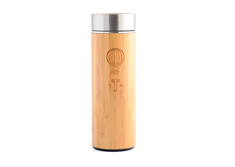 bamboo tea flask with engraved logo