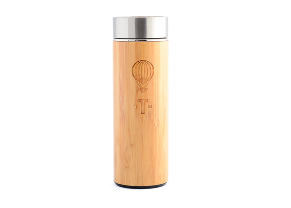 bamboo tea flask with engraved logo
